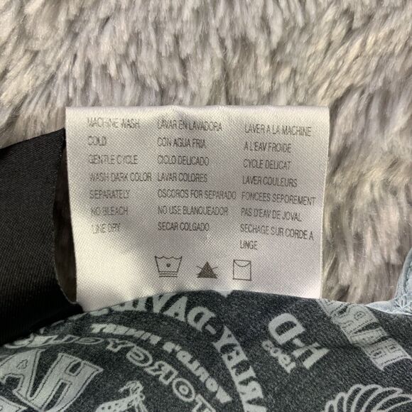 Harley Davidson Shirt Womens Large Black Gray Tank Top Silk All Over Print Logos - Picture 10 of 10